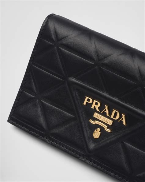 prada mini leather wallet|prada trifold wallet.